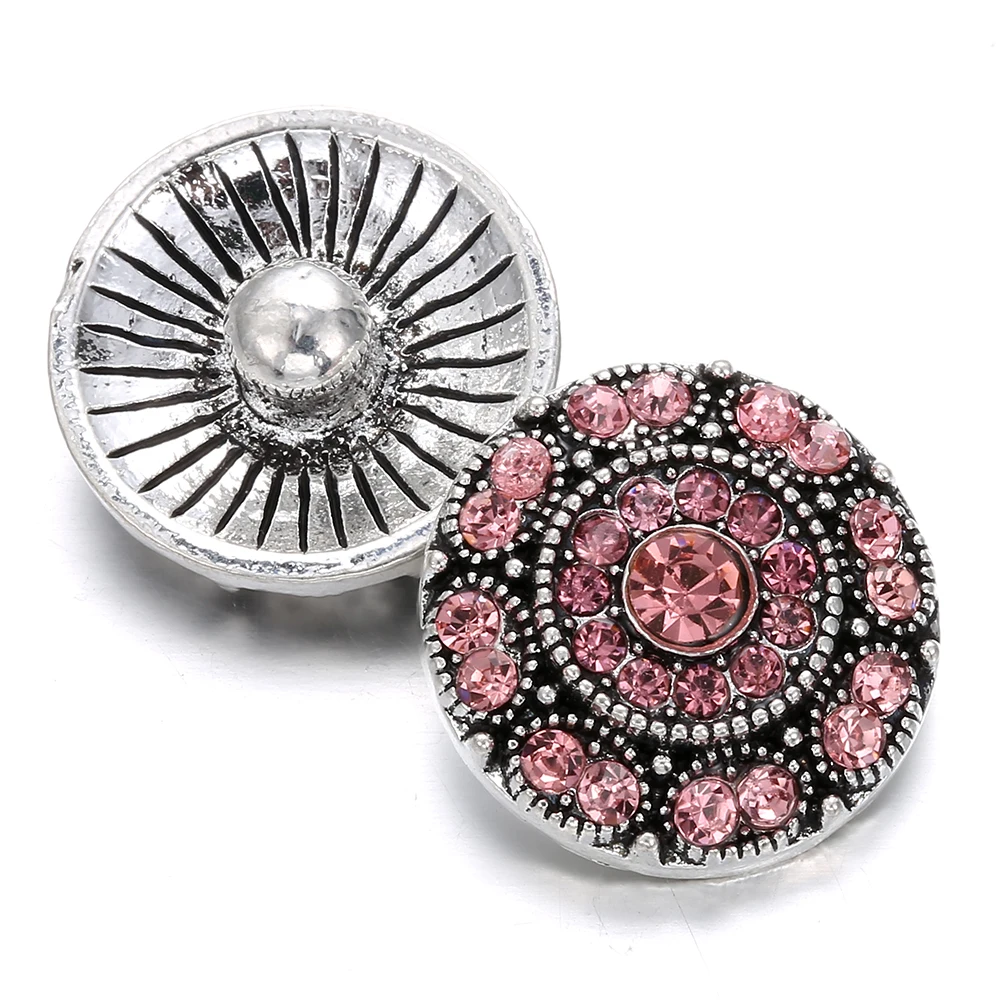 6 шт./лот новые ювелирные изделия с красивым цветком 18 мм кнопки со стразами