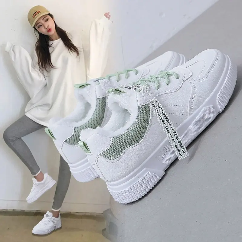

Ladies Thick-soled Casual Shoes Autumn and Winter New Fashion Small White Shoes Warm Shoes Flat Comfortable Running Women Shoes