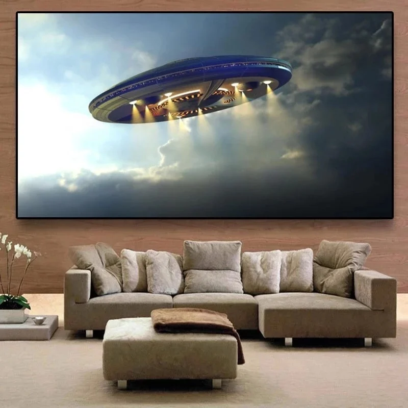 НЛО инопланетянин летающая тарелка Абстрактная Картина на холсте Постер печать