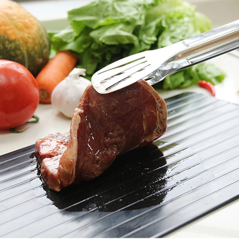 

Kitchen Aluminum Thaw Plate Steak Food Meat Thaw Frozen Plates Quick Thaw Plate Fast Defrosting Tray Food Meat Thaw Frozen Tools