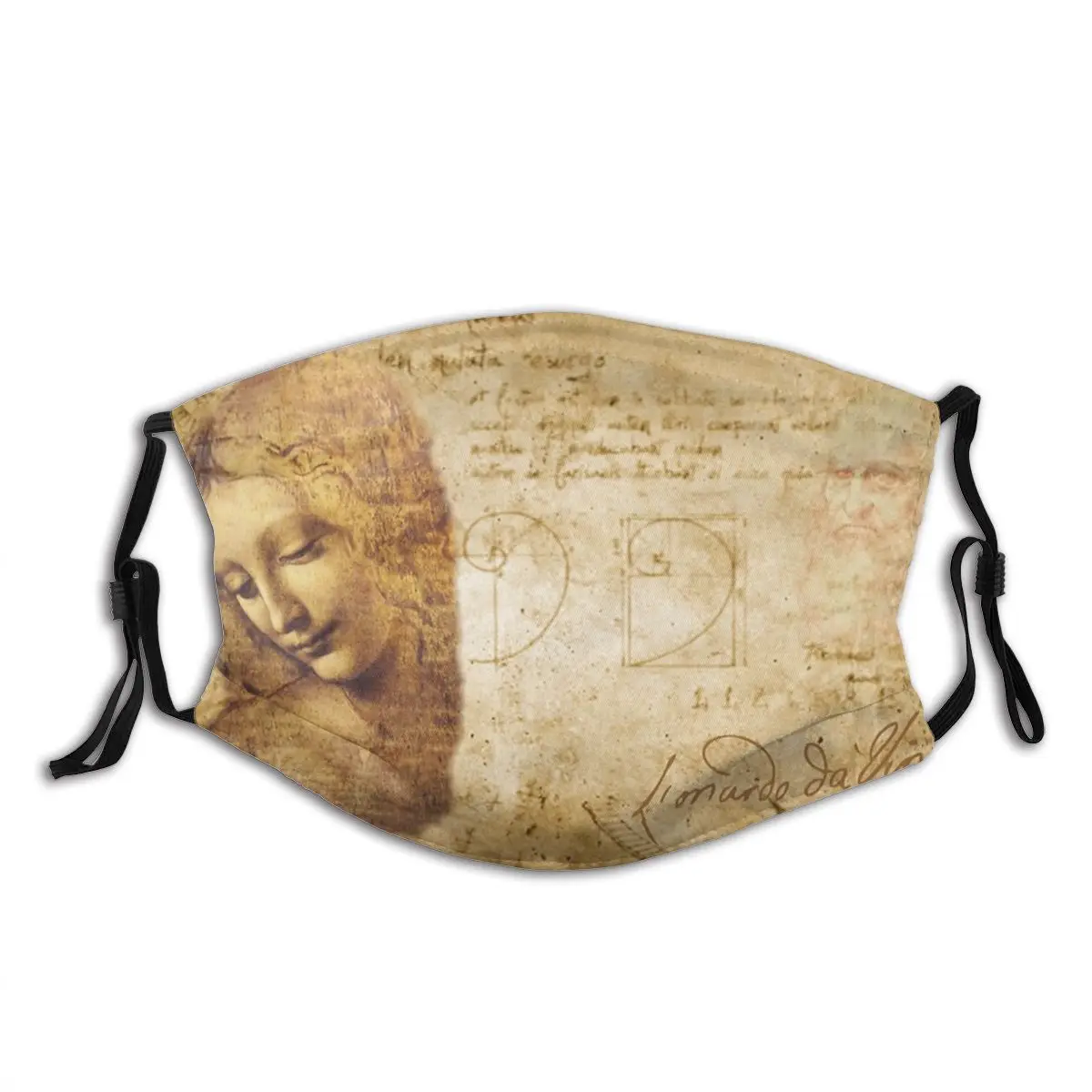 

Da Vinci Woman With The Tussled Hair Reusable Mouth Face Mask Anti Wind Dustproof with Filters Earloop Protection Cover Muffle