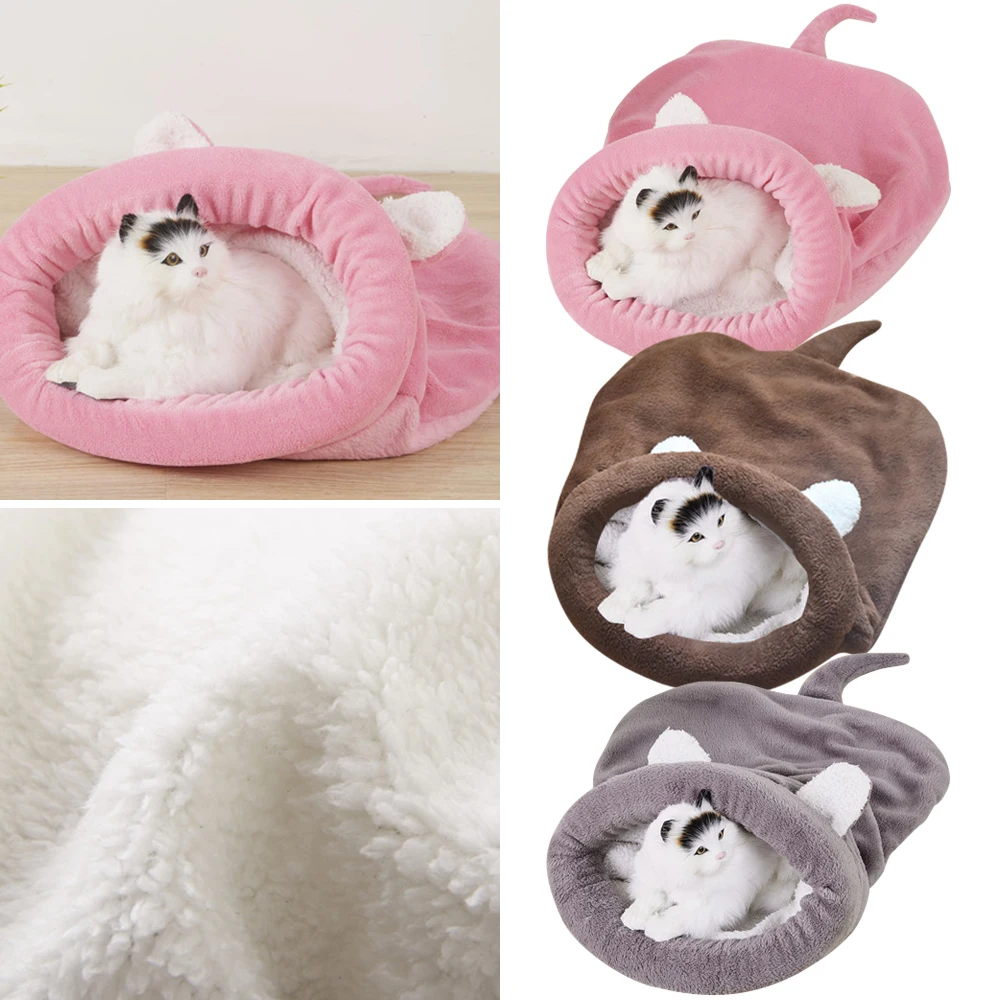 

Cat's House,Warm Winter Soft Cat Sleeping Bag Closed Pet Litter Cat House,Cute Mouse-shaped Soft Sleeping Bag In Three Colors