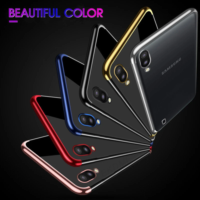 

For Samsung Galaxy M30 Case Plating Bumper For Samsung M10 M20 Soft Transparent TPU Back Cover For Galaxy A10 A30 A50 A70 Cases