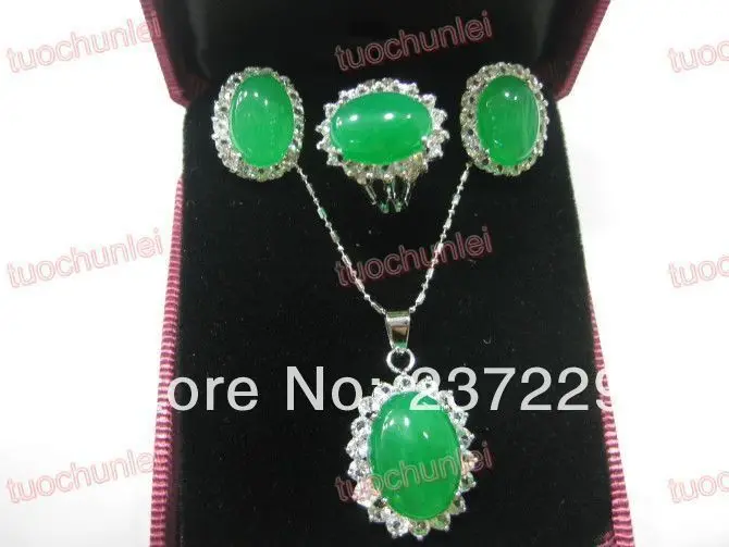 Оптовая цена хорошая Красивая зеленая кристаллическая подвеска ожерелье серьги