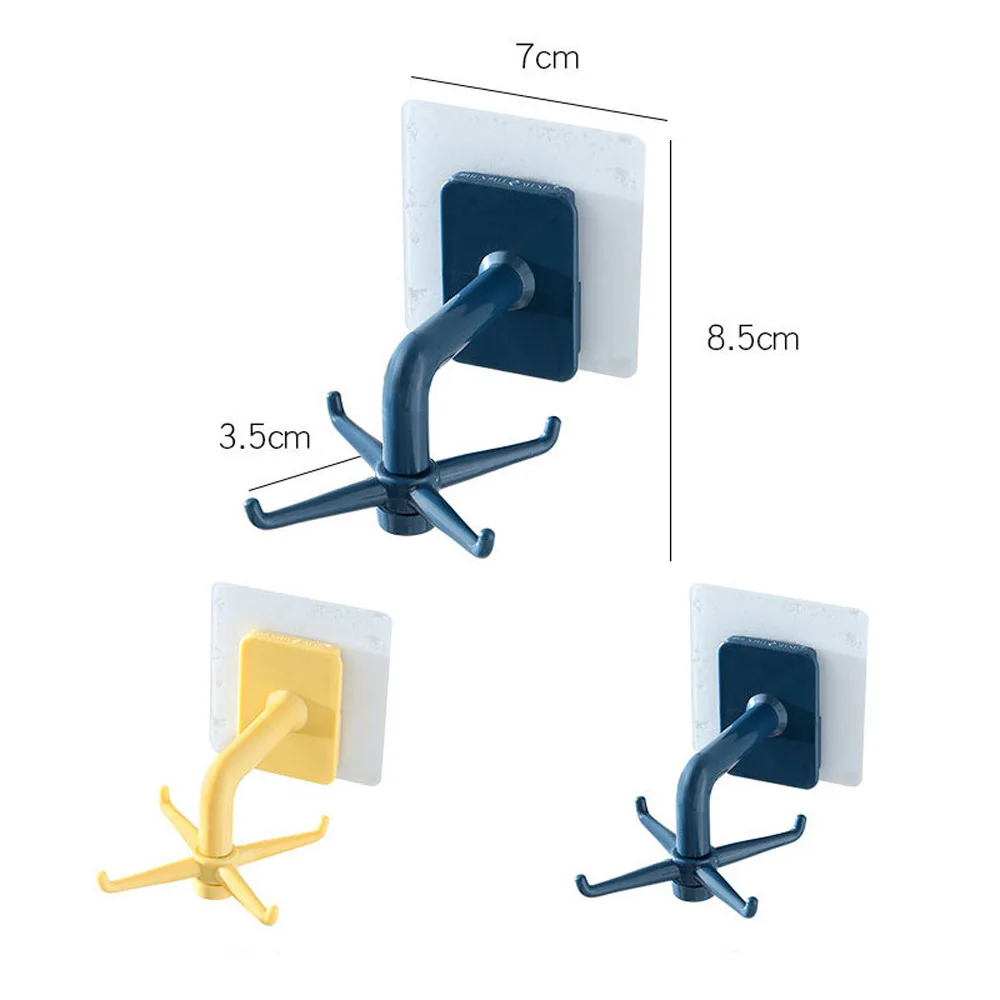 

Wall Mounted 360 Rotating Coat Hanger Rotating Four-claw Storage Hook Without Punching Kitchen Gadgets Accessories Bath Hook