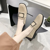 womens shoes new small leather shoes female british style two wear retro loafers low soled single shoes women zapatos de mujer