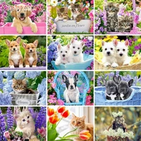 gatyztory diy painting by numbers kits for adult child dog animal coloring zero basis handpainted oil painting home decor uniq