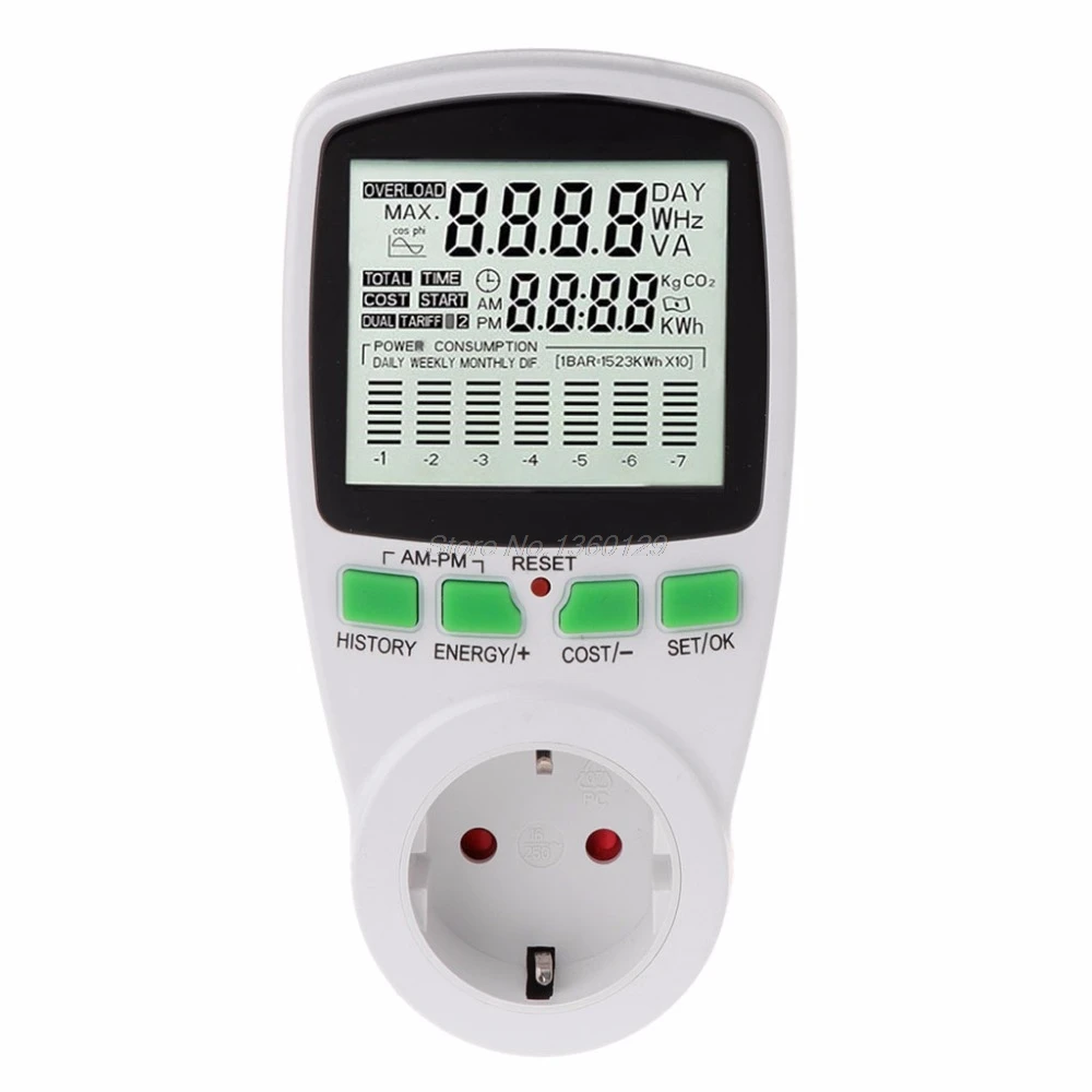 

AC Power Meters 220v digital wattmeter eu energy meter watt monitor electricity cost diagram Measuring socket analyzer