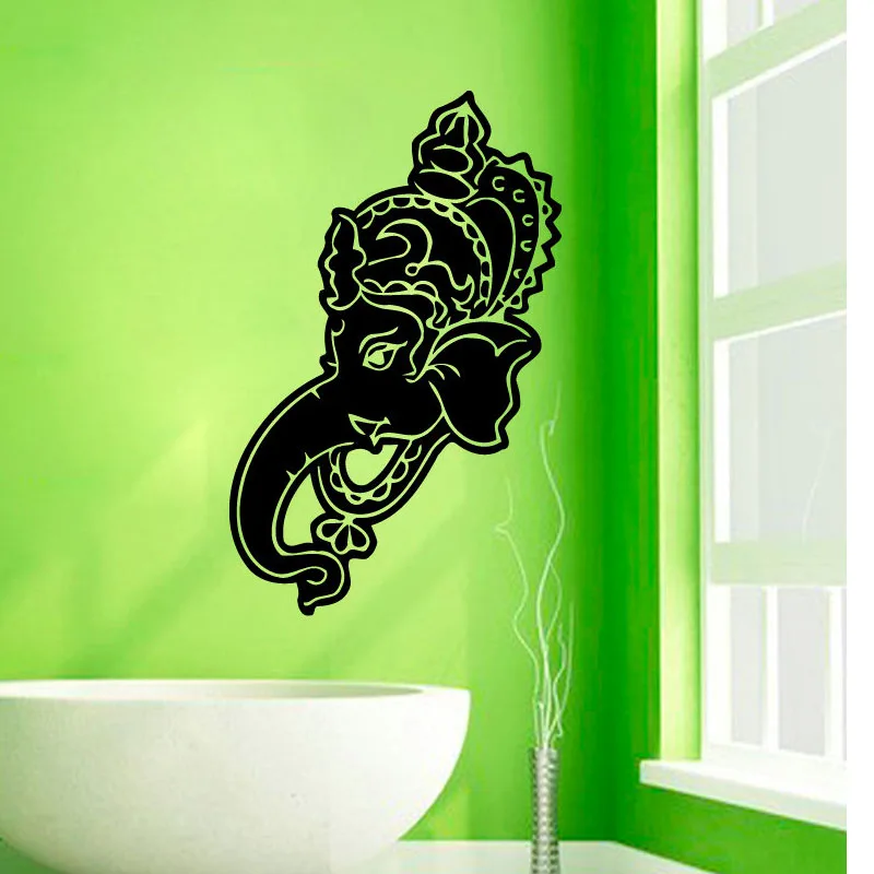 

WJWY Indian Religious Wall Stickers Head Of Elephant Pattern Vinyl Art Wall Decals Home Decor For Living Room Bedroom