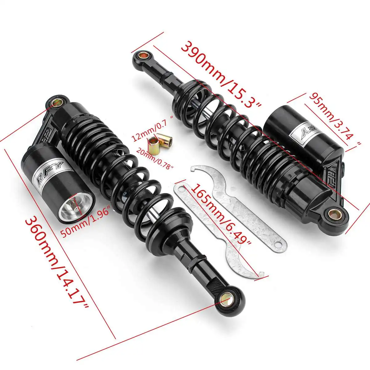 

2pcs Universal Motorcycle Motorbike 360mm 14" Rear Air Shock Absorbers Suspension For Honda/Yamaha/Suzuki Scooter ATV Quad