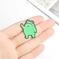 alloy cartoon creative brooch cute little frog brooch jewelry clothing badge decoration dripping oil creative gesture brooch