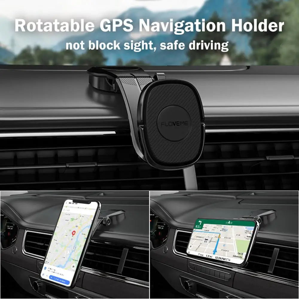 

Magnetic Phone Car Mount Dashboard Phone Holder with Adjutsable Arm, Self-Adhesive Base for Phone Under 6.5"