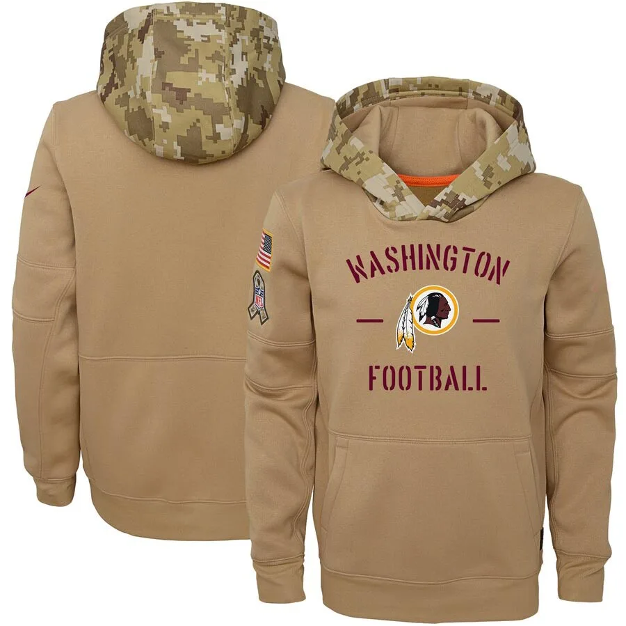 

Washington Youth Salute to Service Redskins Khaki Therma Pullover Hoodie