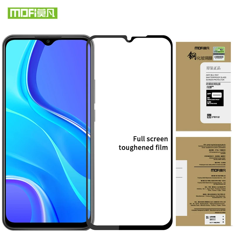 

MOFi glass tempered full cover screen protector For Redmi Note 9 Pro Max glass plus protective film Redmi Note 9S Redmi 9 Note 9