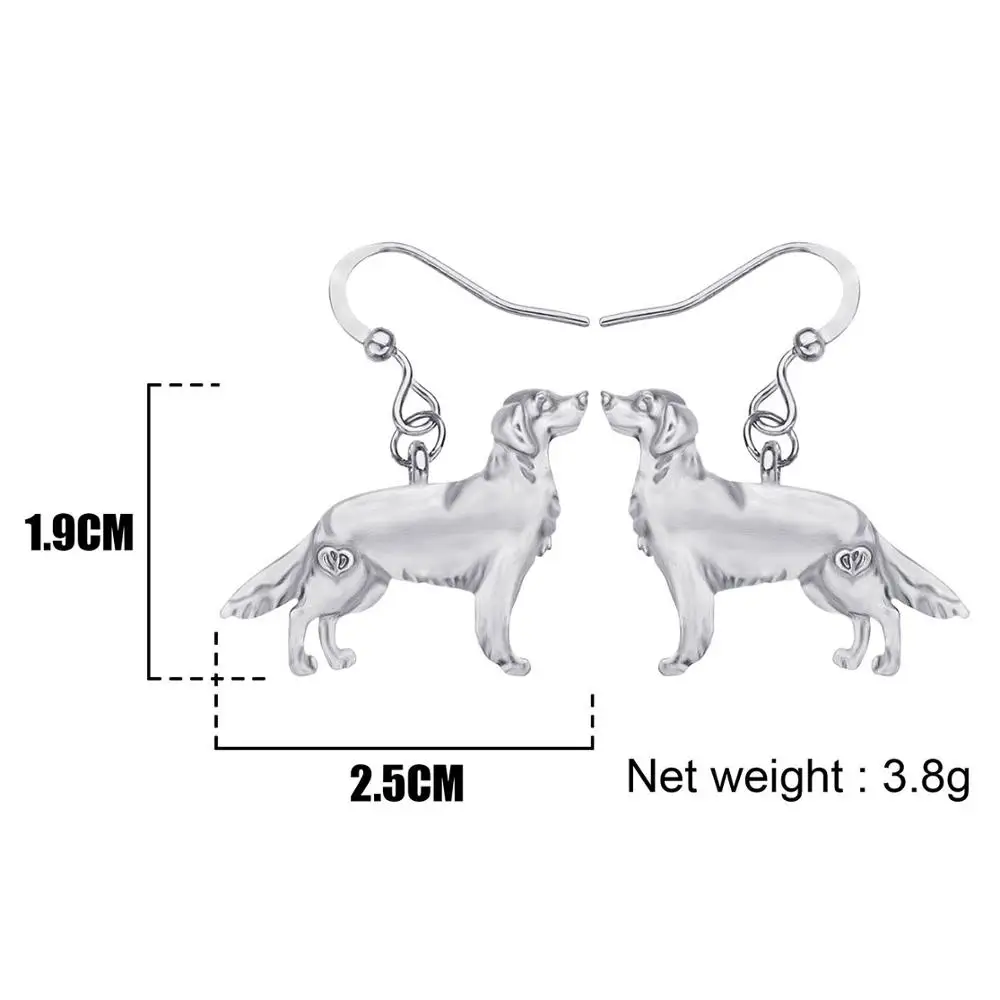 

WEVENI Metal Antique Gold Plated Golden Retriever Dog Earrings Cute Animal Dangle Drop Jewelry For Kids Girls Trendy Gift Charms