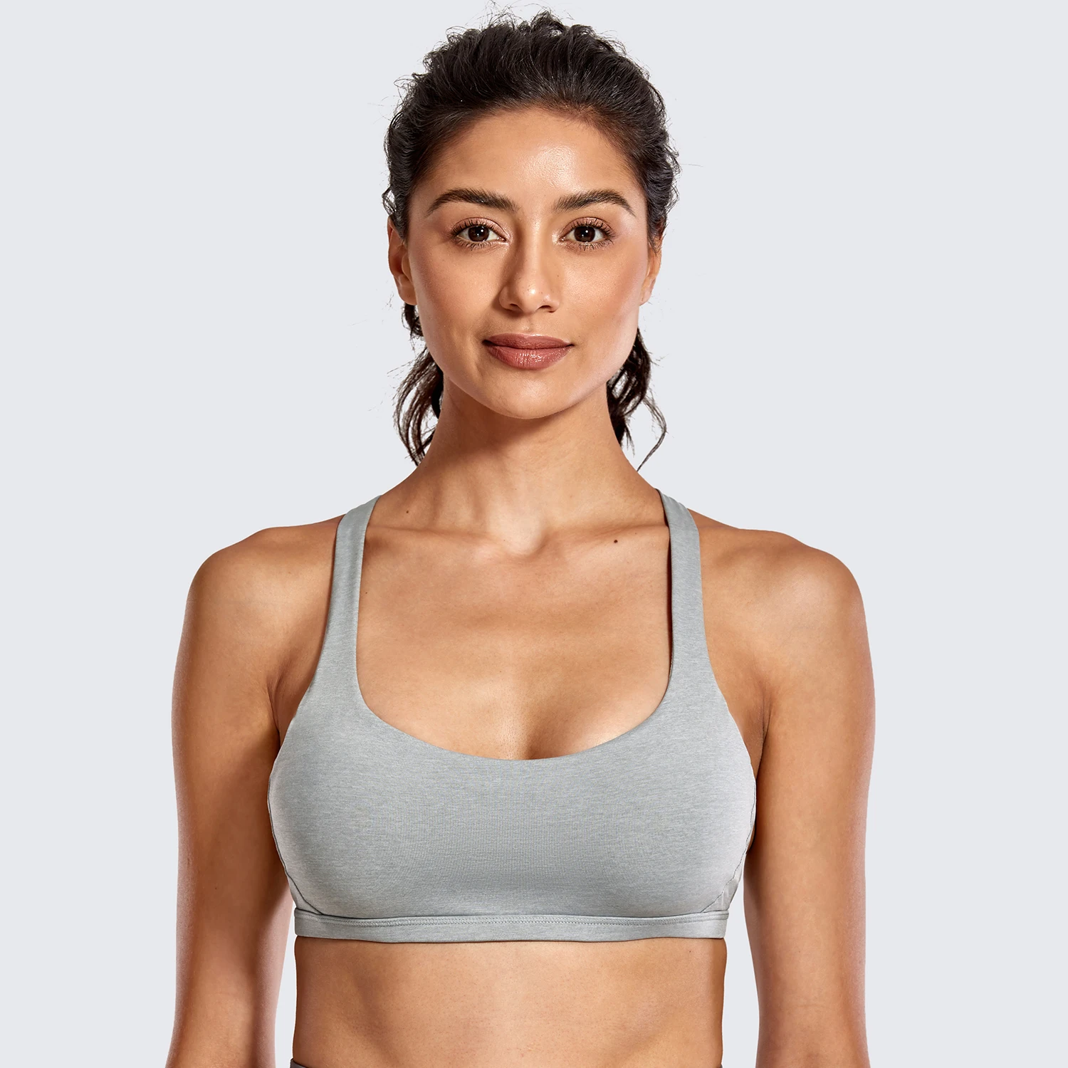 Heather Multi 3 SYROKAN женские Съемные колодки Йога Топ крест ремешками сзади спортивный бюстгальтер - Цвет: Heather Multi 3
