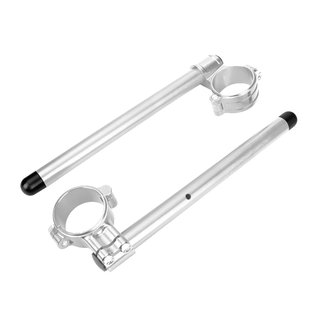 Для Honda CBR600RR 03 04 CBR600 RR 2003 2004 CBR 600 43 мм руль для гоночного велосипеда мото регулируемая вилка ручка бар гонщик мотоцикл - Цвет: Серебристый