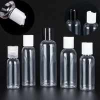 50pcs 30ml50ml60ml100ml plastic pet clear cosmetic bottles disc top flip cap refill container for shampoo lotion liquid cream