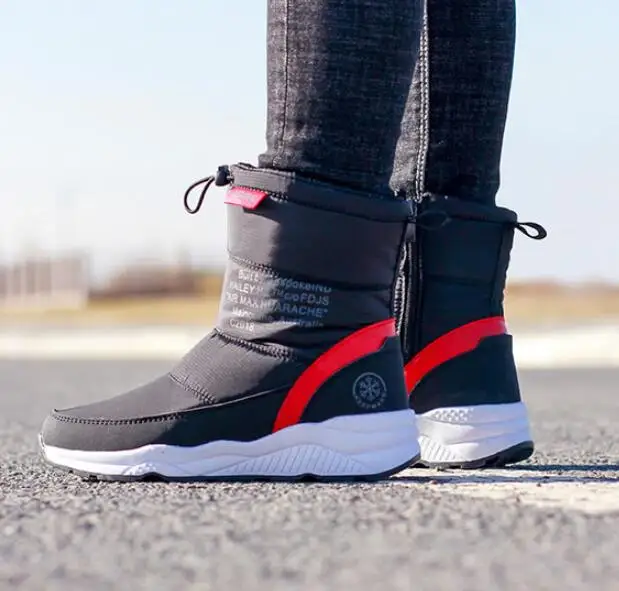 black shoes Зимние ботинки; женская обувь на платформе; женские зимние ботильоны из водонепроницаемого материала; женская обувь с плюшевой стелькой и мехом; Bota Feminina; коллекция года; Цвет Черный; Botine - Цвет: black shoes