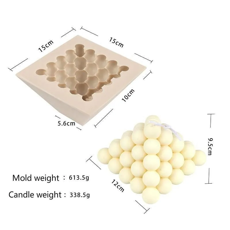 

New Style Pyramid Silicone Candle Mold DIY Rubik's Cube Aromatherapy Candle Home Decoration Supplies Candle Mold Making Tool