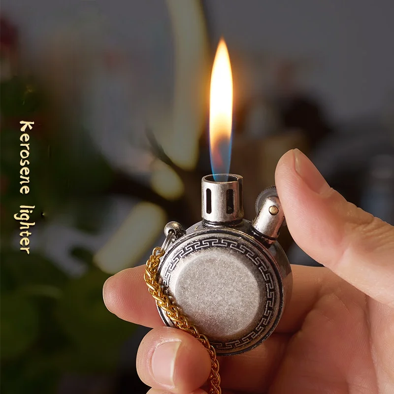 

Creativity Retro Grinding Wheel Kerosene Lighter Strong Sturdy Smoking Accessories for Weed Gadgets for Men Exchangeable Flint