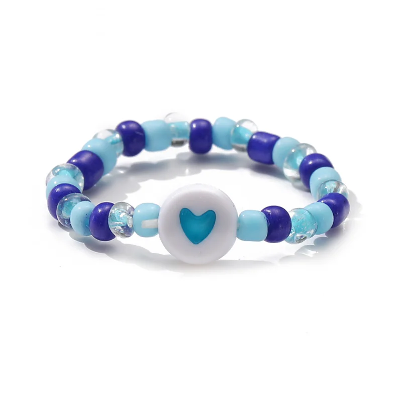 

Personality Heart Soft Pottery Colorful Rice Bead Joint Ring Sets for Womens Rings Party Jewelry 2021