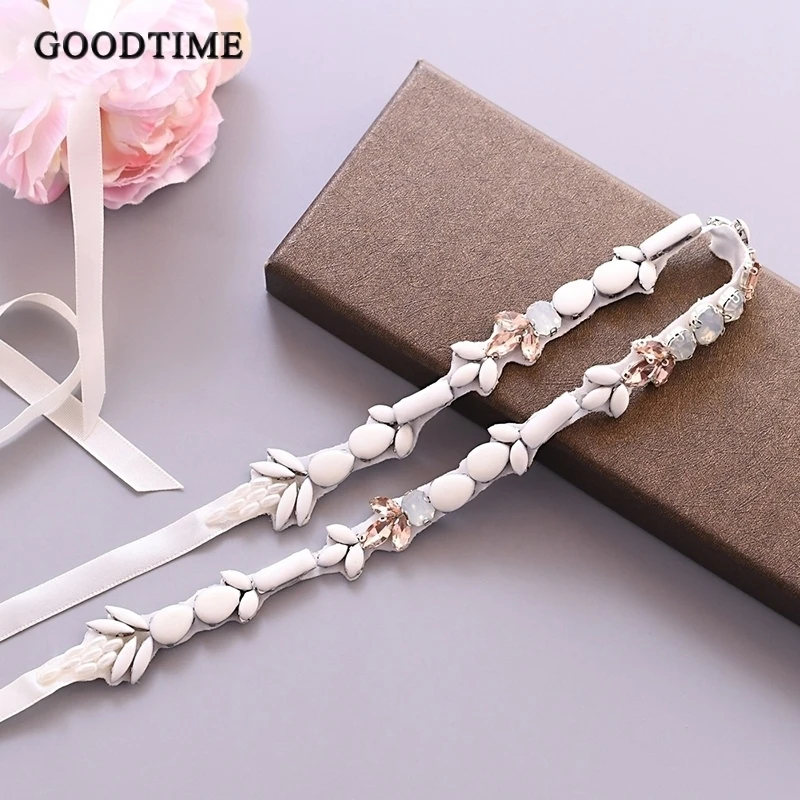 Модные свадебные Ремни Роскошные Стразы Белый капельный опал Пояс Свадебные