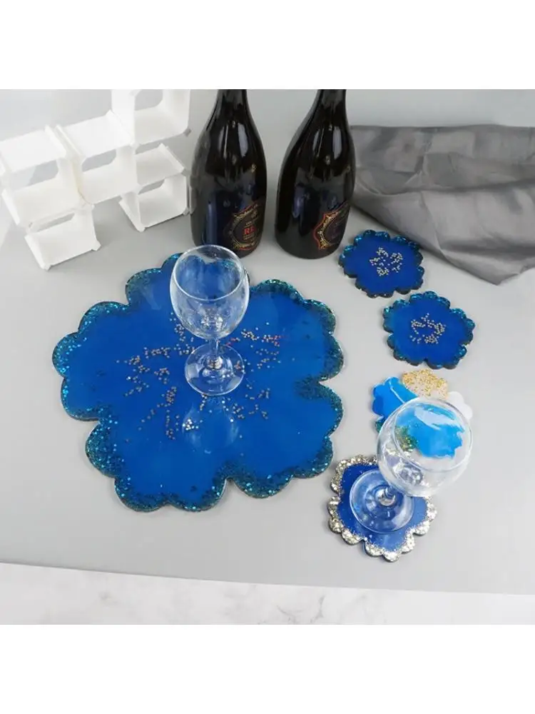 

5Pcs Large Silicone Flower Coaster Resin Casting Molds Kit Epoxy Resin Art Craft B36D