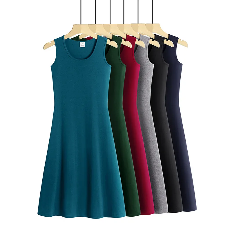 

Мини платье женское повседневное Vestidos сексуальный квадратный воротник Слинг без рукавов сплошной цвет тонкий уличный жилет корейского раз...