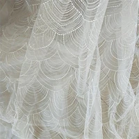 delicate geometric sequins lace fabric in ivory for dance costume cosplay wedding veil dresses 51 wide 1 yard