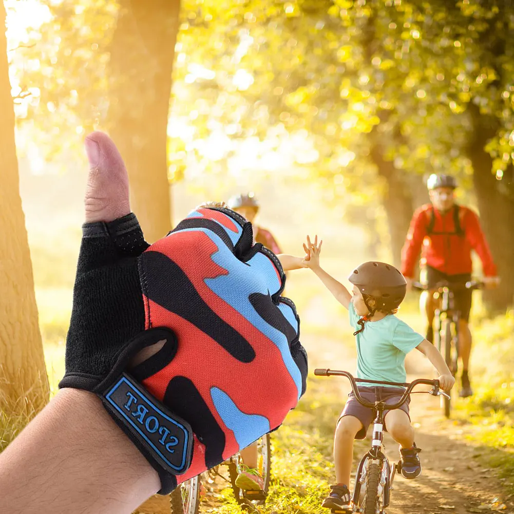 Детские велосипедные перчатки без пальцев высокоэластичные Нескользящие