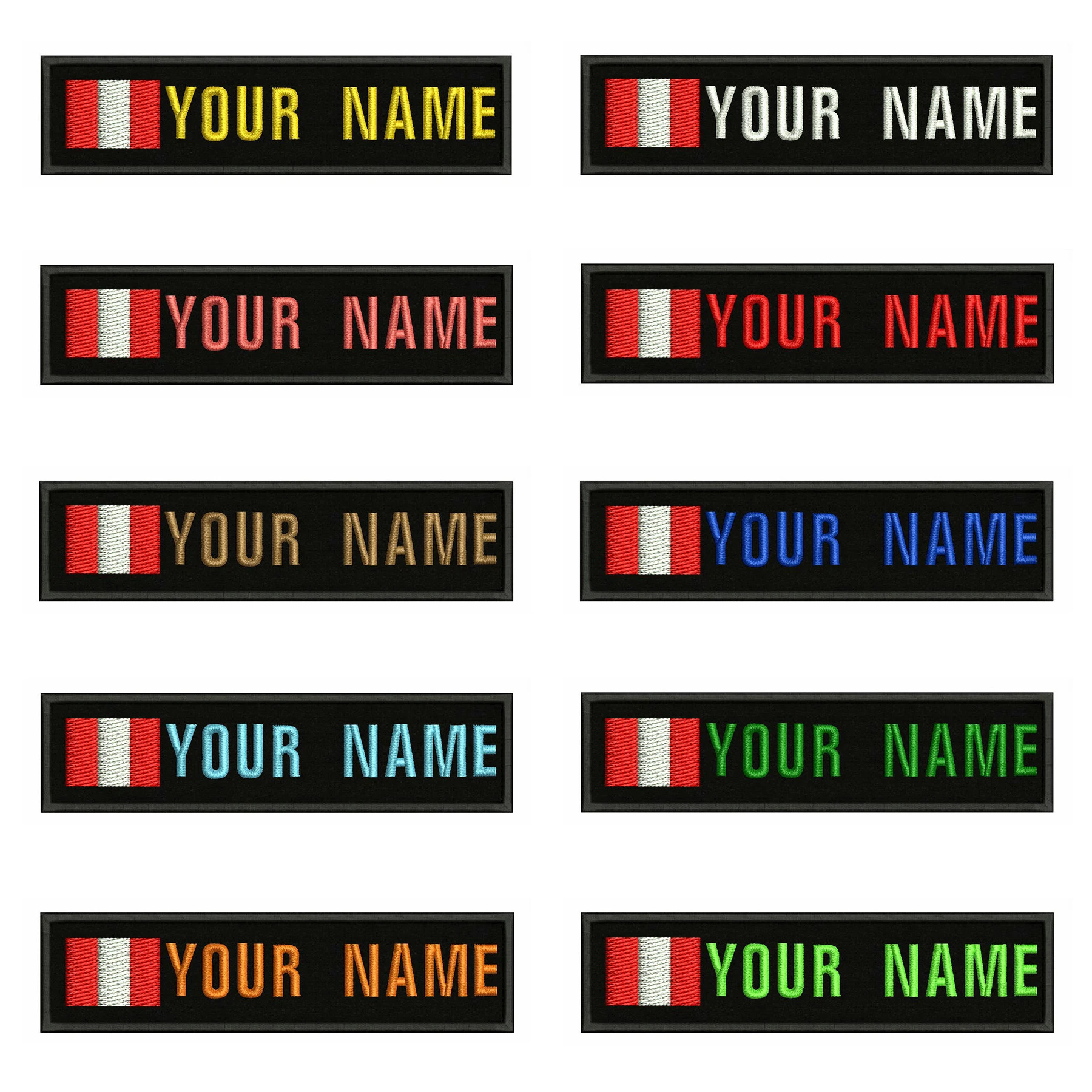 Перу флаг 10х2 5 см вышивка пользовательское имя заплатка с текстом полосы значок