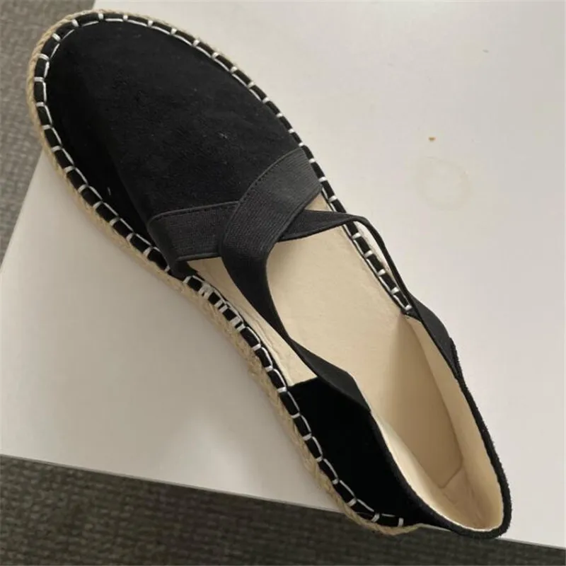

2021 New Summer Striped Platform Sandals Wedges Women Hemp Cross Women's Espadrilles Casual Sandals Slip on Suede Sandalias