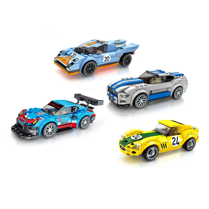 

City super sport racing car pors 917k 91RSR ford Mustang GT Ferra 250GT building block racer figures bricks toys for boys gifts