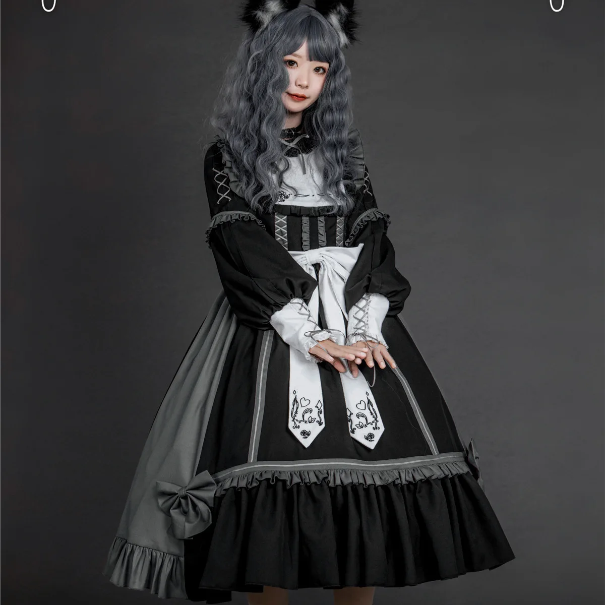 

Victorian Medieval Rose poetry Gothic Lolita Dress embroidery Vintage daily retro lolita Tea Party Sweet Lolita Dress