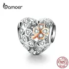 Женский браслет bamoer Lucky Clover, роскошный брендовый браслет 3 мм, розовое золото, Стерлинговое Серебро 925 пробы, ювелирное изделие SCC1248