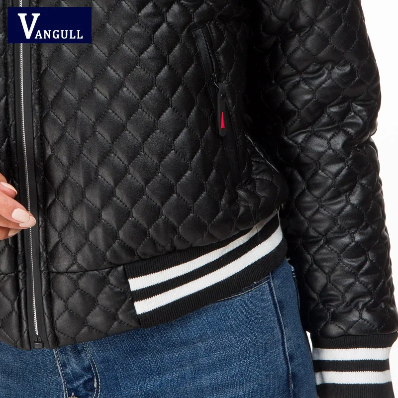 April MOMO 2021 зимние кожаные парки новинка Женская облегающая теплая куртка короткое