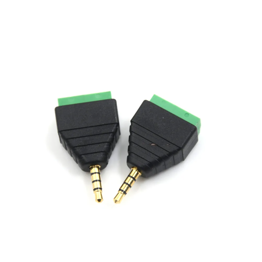 

3.5 mm male 4 pin Plug connector Terminal Block Video AV Balun 3.5mm 4 Pole Stereo Male to AV Screw Terminal Stereo Jack