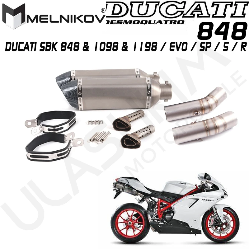 

Motorcycle Exhaust middle link pipe Muffler for DUCATI SBK 848 & 1098 & 1198 / EVO / SP / S / R 695 696 795 796 1100 Exhaust