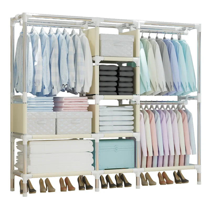 

Простой Тканевый шкаф, складной легко собираемый домашний Съемный шкаф, усиленный гардероб из ткани Оксфорд, шкаф