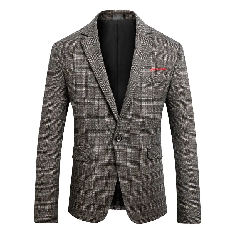 

Fashion New Men's Blazer British's Style Casual Slim Fit Suit Jacket Male Plaid Blazers Men Coat Terno Masculino Plus Size M-5XL