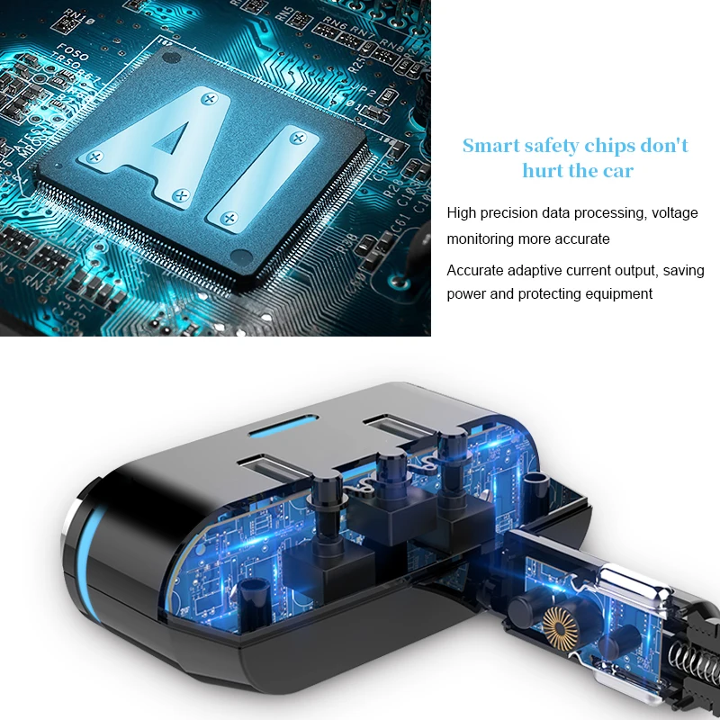 Dual USB Car Charger Adapter 12V-24V Cigarette Lighter Socket Splitter Plug 1A+2.1A Voltage Detection For Phone MP3 DVR | Автомобили и