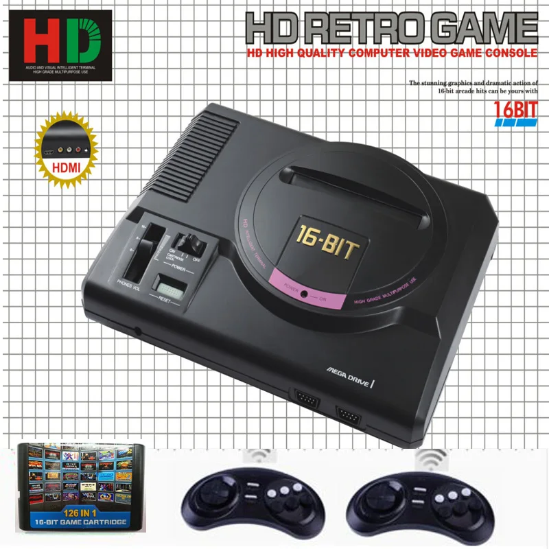 Подарочная Классическая игровая карта 126 HD ТВ выход для SEGA MEGA Drive симулятор MD
