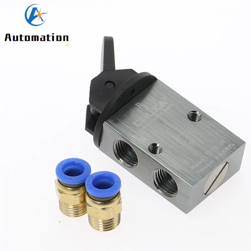 Φ 2 позиционный 3 сторонний Пневматический Механический клапан PT 1/4 с ручным