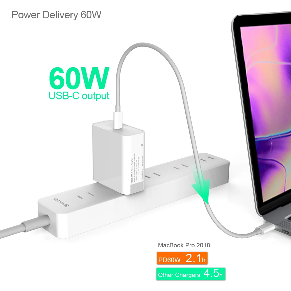 18 Вт 30 Вт 45 Вт 60 Вт 65 Вт USB-C адаптер питания 3а кабель, PD/QC3.0 зарядное устройство для xiaomi huawei MacBook iPhone/iPad s9/10(и C-C кабель