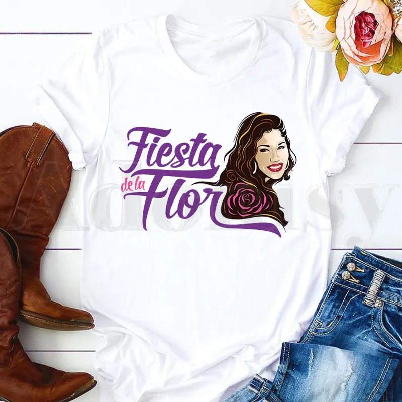 

Women's T-shirt Vintage 90s Inspired Selena Quintanilla Trendy Short Sleeve Female Tops Tees Harajuku VintageT Shirts