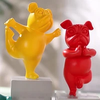 1pc french bulldog statue resin yoga bulldog figurines animal cartoon animals sculpture children room decor ornament crafts