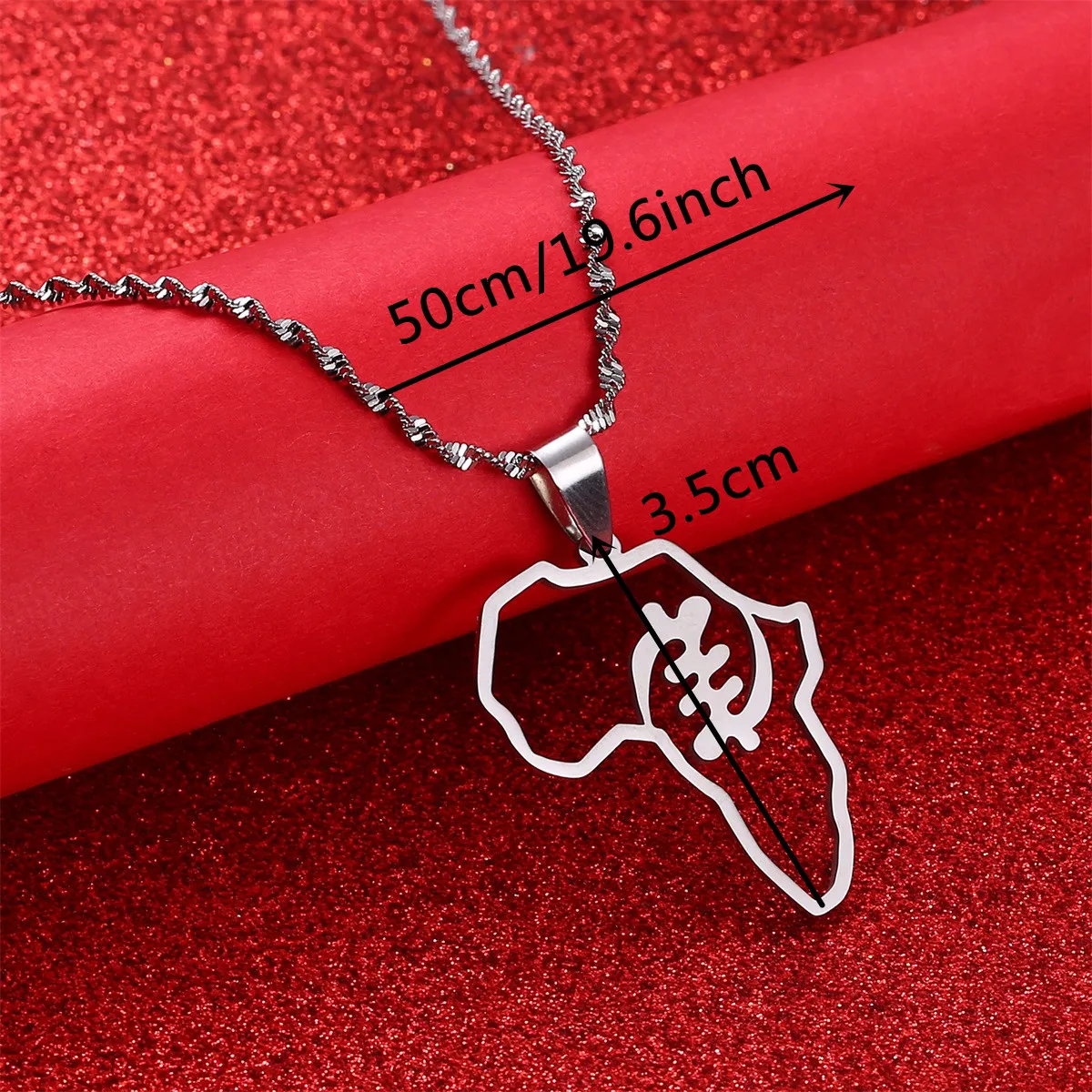 Ожерелье с подвеской в виде символа Африканской карты для женщин из нержавеющей