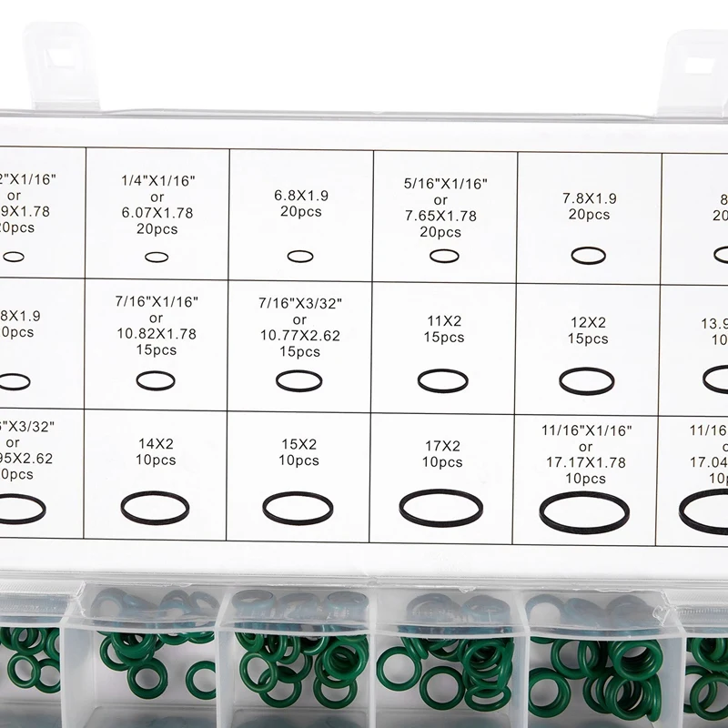 495 шт 36 размеров набор уплотнительных колец черный и зеленый метрические