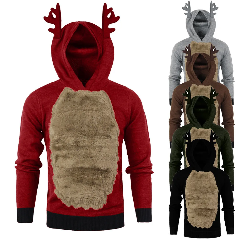 2019 Рождественские толстовки мужская осенне зимняя Рождественская Толстовка с